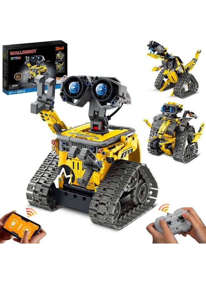 Sillbird Stem Building Toys Remote & App Controlled Creator 3In1 Wall Robot/Explorer Robot/Mech Dinosaur Toys Set Creative Gifts For Boys Girls Kids Aged 6 7 8 12 New 2022 (434 Pieces) - Image 2