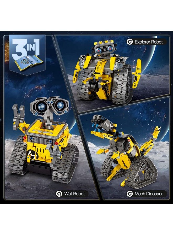 Sillbird Stem Building Toys Remote & App Controlled Creator 3In1 Wall Robot/Explorer Robot/Mech Dinosaur Toys Set Creative Gifts For Boys Girls Kids Aged 6 7 8 12 New 2022 (434 Pieces) - Image 3