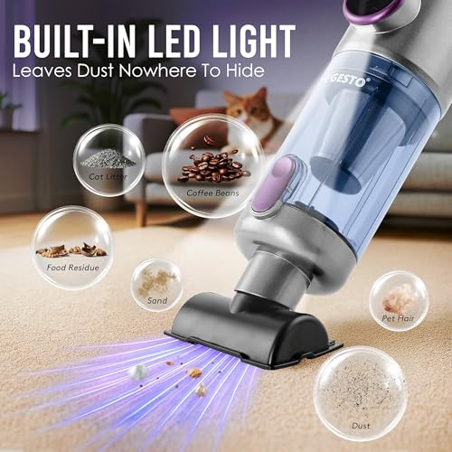 Gesto 3-in-1 Portable Car Vacuum Cleaner & Air Duster | 120W High Power, 16000Pa Brushless Motor, 6000mAh Type-C Rechargeable Cordless Handheld Vacuum with LED Light & Multi Nozzle for Car,office,Home - Image 3