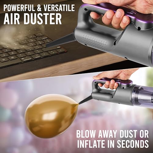 Gesto 3-in-1 Portable Car Vacuum Cleaner & Air Duster | 120W High Power, 16000Pa Brushless Motor, 6000mAh Type-C Rechargeable Cordless Handheld Vacuum with LED Light & Multi Nozzle for Car,office,Home - Image 4
