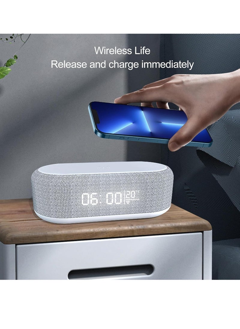 Generic - Desktop clock alarm clock wireless charging night light desk lamp thermometer mobile phone three-in-one wireless charger - Image 1