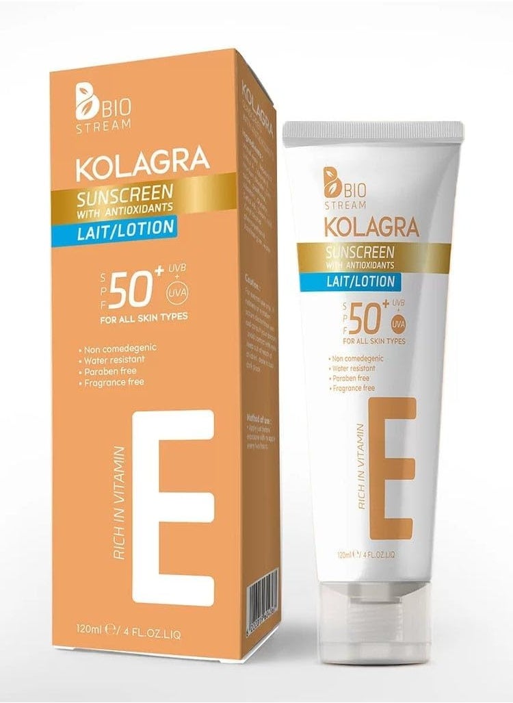 KOLAGRA - Kolagra Sun Lotion Spf50+ White 120ml - Image 1