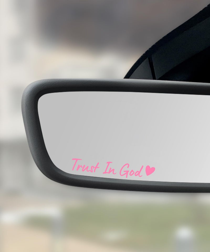 SCUARI 4PCS Car Stickers,Cars Decals,Car Accessories Trust in God Rearview Mirror Sticker,Auto Stickers and Decals,Auto Decals for Women,Trust in God Mirror Decals,Suitable for Motorcycle (Pink) - Image 1