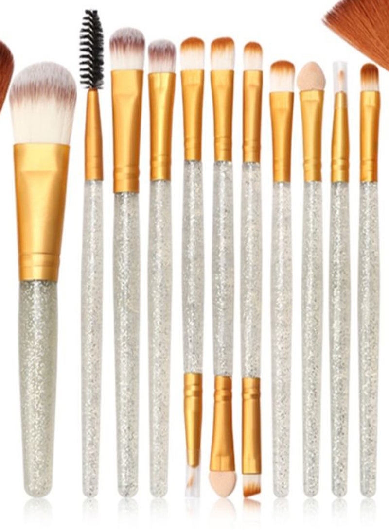 طقم فراشي مكياج من الألياف من 18 قطعة متعدد الألوان - Image 2