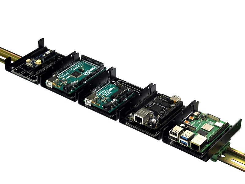 HCDC DIN Rail Mount Bracket for Raspberry Pi A+ B+ 2B 3B 3B+ 4B Zero Arduino Uno Mega Mkr BeagleBone - Image 4