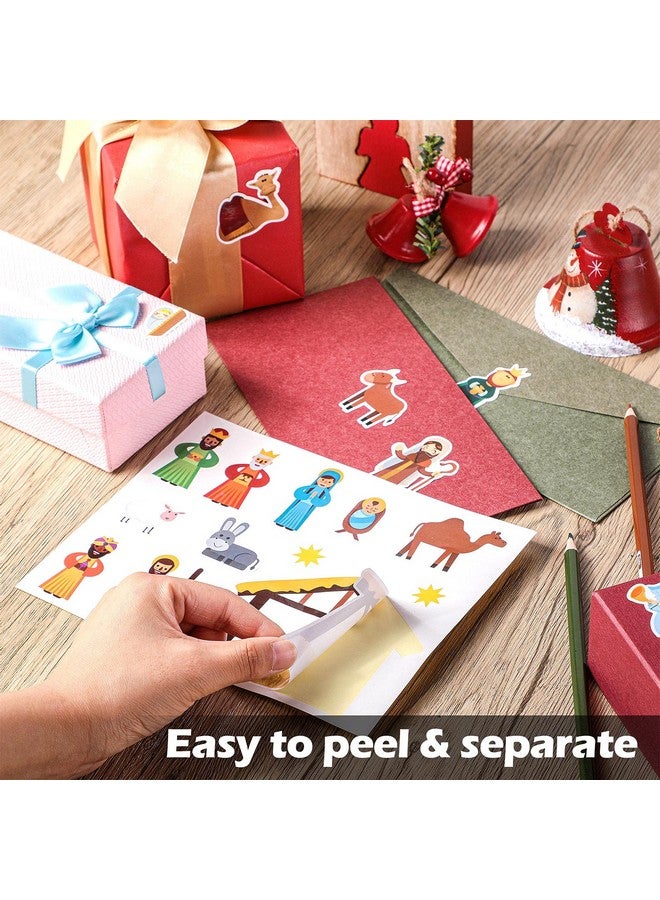 Marspark Nativity Stickers Make A Nativity Scene Sticker Jesus Birth Stickers Religious Sticker Mix Match Decal For Christmas Party Favor Holiday Religious Education Present Supplies (36 Sheets) - Image 3