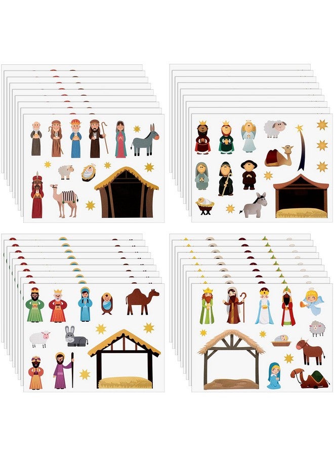 Marspark Nativity Stickers Make A Nativity Scene Sticker Jesus Birth Stickers Religious Sticker Mix Match Decal For Christmas Party Favor Holiday Religious Education Present Supplies (36 Sheets) - Image 1