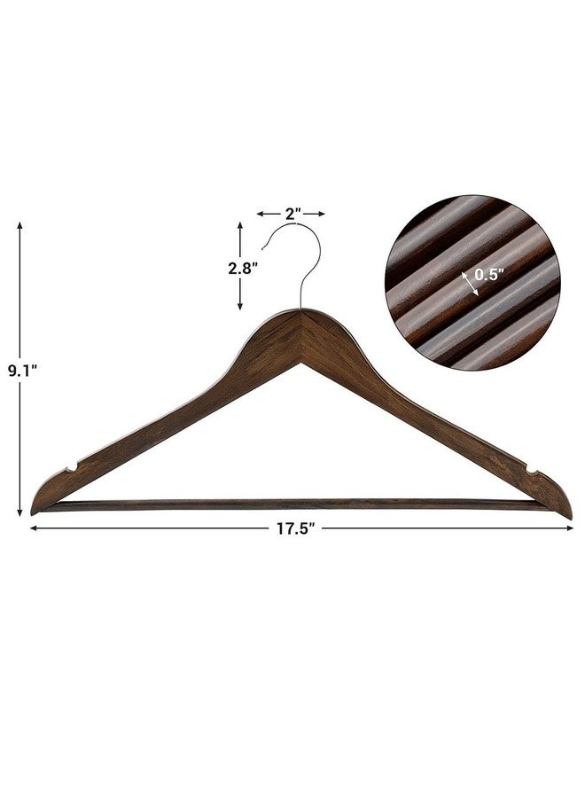 ZEPOLI ZEPOLI Wooden Hangers, Solid Wood Shirt Hangers,Dress Coat Jacket Clothes Hangers,with Extra Smooth Finish, 360 Degree Swivel Hook (Pack of 50, Walnut)  - Image 4