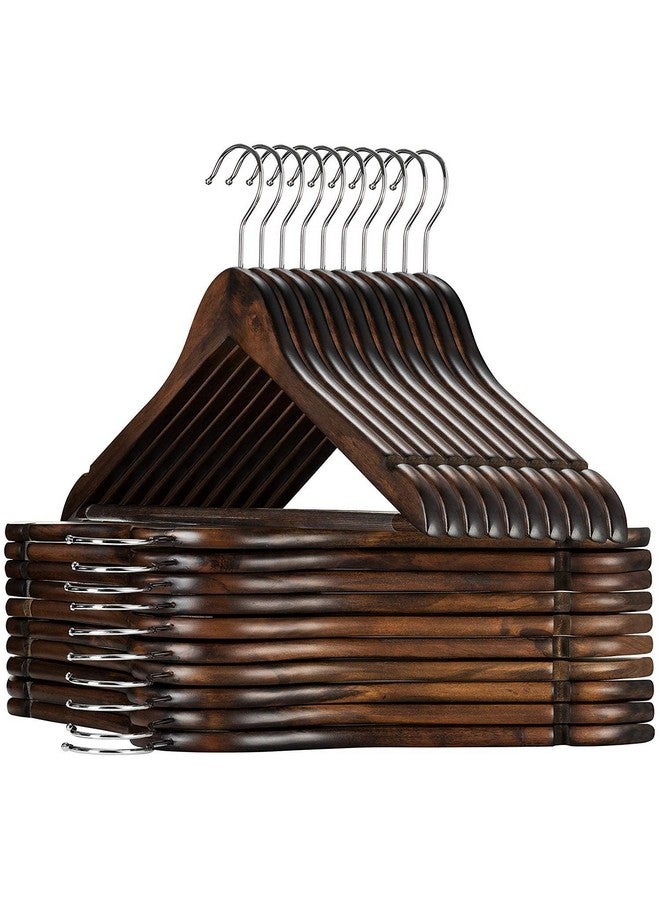 ZEPOLI ZEPOLI Wooden Hangers, Solid Wood Shirt Hangers,Dress Coat Jacket Clothes Hangers,with Extra Smooth Finish, 360 Degree Swivel Hook (Pack of 50, Walnut)  - Image 1