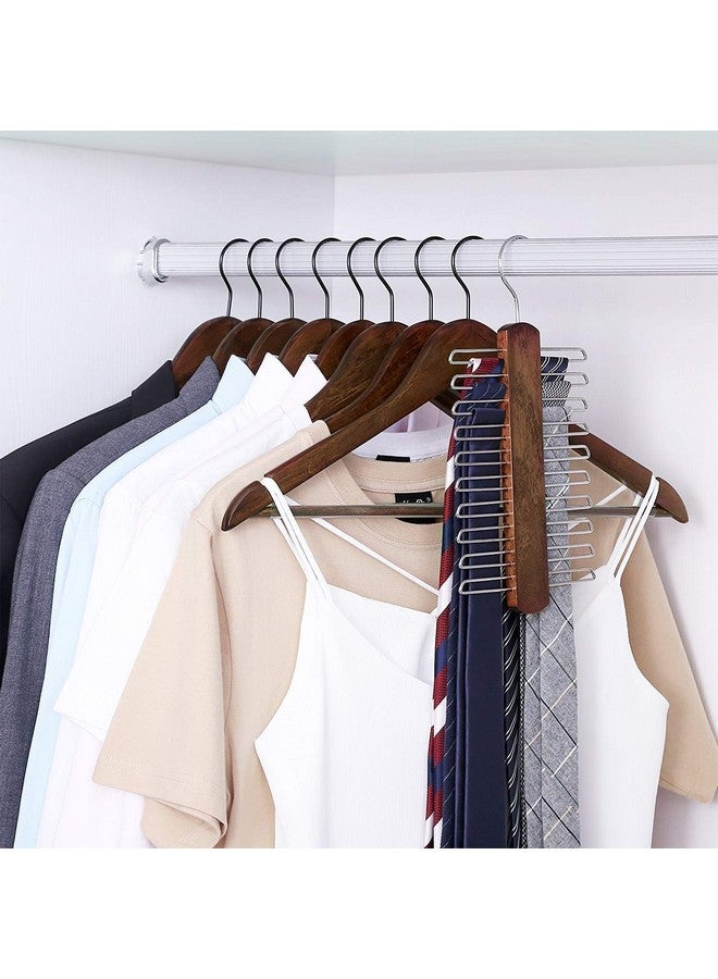 ZEPOLI ZEPOLI Wooden Hangers, Solid Wood Shirt Hangers,Dress Coat Jacket Clothes Hangers,with Extra Smooth Finish, 360 Degree Swivel Hook (Pack of 50, Walnut)  - Image 5