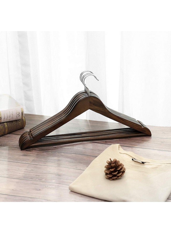 ZEPOLI ZEPOLI Wooden Hangers, Solid Wood Shirt Hangers,Dress Coat Jacket Clothes Hangers,with Extra Smooth Finish, 360 Degree Swivel Hook (Pack of 50, Walnut)  - Image 2