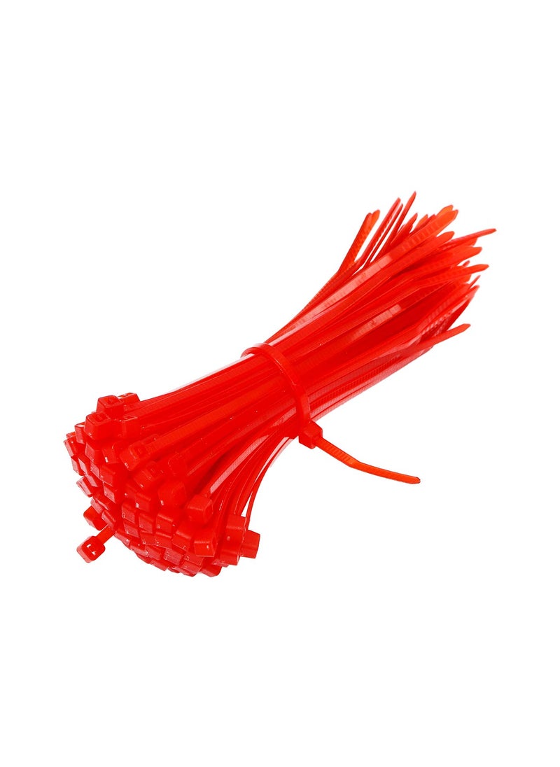 Electronicspices - Red Cable Zip Ties66 Nylon Self Locking Wire Zip Ties 25X150mm 100 Pieces - Image 1