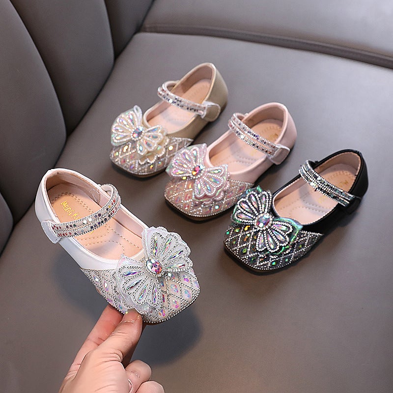 2025 New Lady Baby Girls Princess Diamond Single Shoes Leather Shoes Dance Performance Shoes - Image 2
