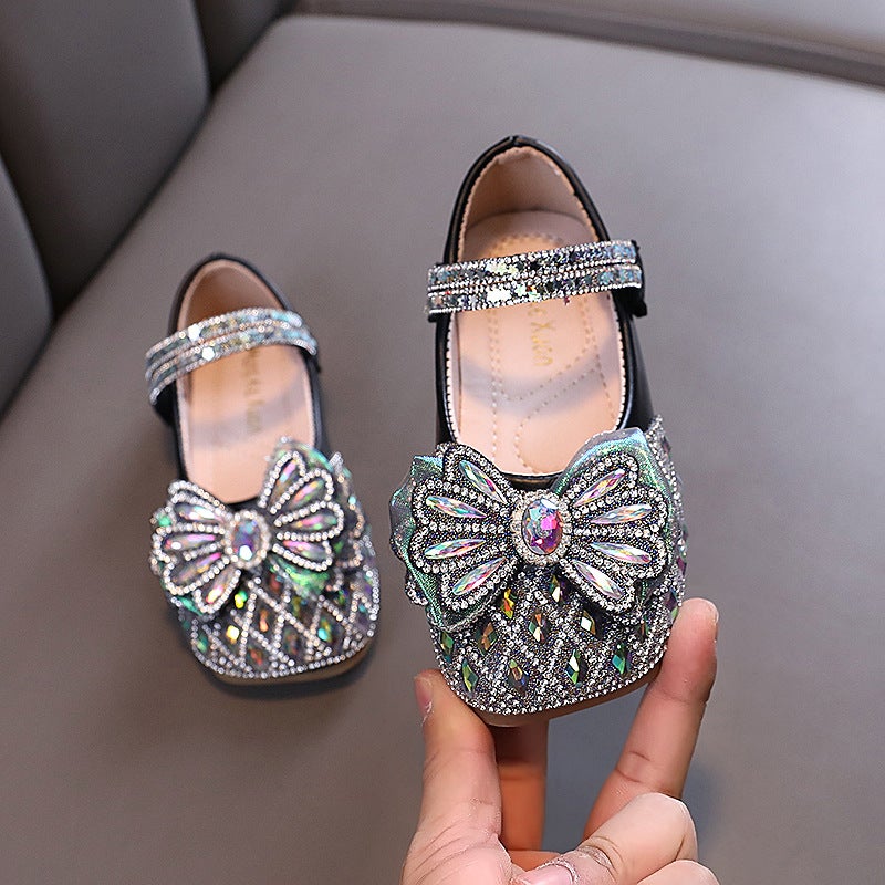 2025 New Lady Baby Girls Princess Diamond Single Shoes Leather Shoes Dance Performance Shoes - Image 5