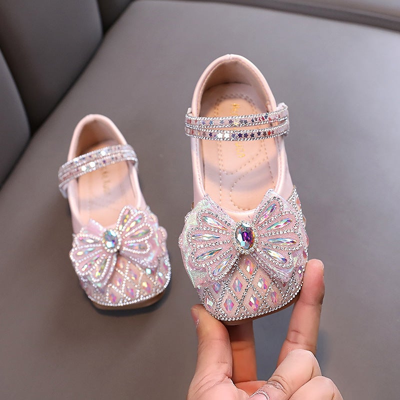 2025 New Lady Baby Girls Princess Diamond Single Shoes Leather Shoes Dance Performance Shoes - Image 4