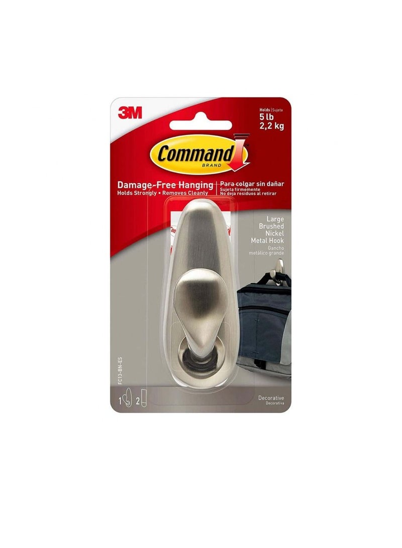 3M Big Metallic Hook, Brushed Nickel, Forever Classic  - Image 2