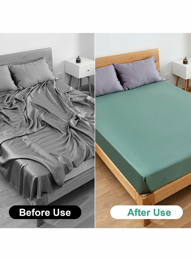 Bed Sheet Holder Straps Adjustable Premium Fitted Suspenders with 6 Way Cross Elastic Bands and Corner Clips for Bedding Mattress Fasteners Black - Image 3