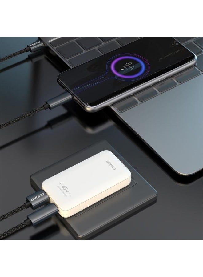 دوداو شاحن حائط Dudao GaN A65Q 65W USB-A / USB-C PD فائق النحافة - أبيض - Image 5