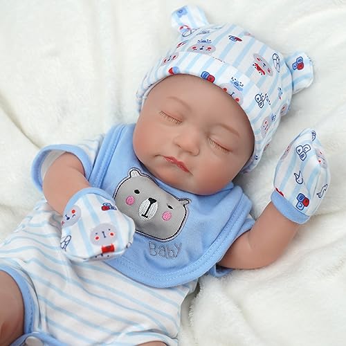 BABESIDE Reborn Baby Doll Accessories for 1722 Inch Dolls13 Pcs Baby Doll Clothes and Bear Gift Set Includes Bassinet Doll Clothes Pacifier Bottle Bear Toy for Kids Ages 3 - Image 5