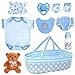 BABESIDE Reborn Baby Doll Accessories for 1722 Inch Dolls13 Pcs Baby Doll Clothes and Bear Gift Set Includes Bassinet Doll Clothes Pacifier Bottle Bear Toy for Kids Ages 3 - Image 2