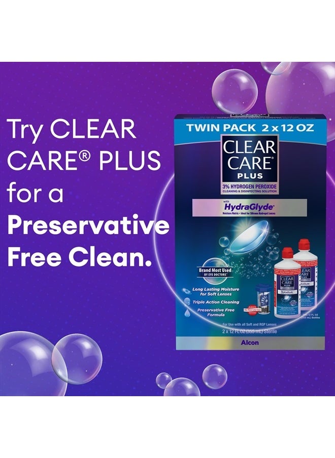 Clear Care Plus Cleaning Solution with Lens Case, Twin Pack, Multi, 12 Oz, Pack of 2  - Image 4
