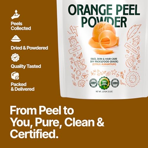MYHERB 100% Pure Natural Organic Orange Peel Powder (Citrus Aurantium) || 227 Gm/0.5 Lbs || Ayurvedic Formula || Vitamic C || For Face, Skin Whitening & Hair Care || (Santra Chilka Powder) - Image 4