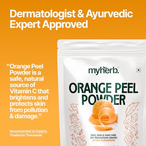 MYHERB 100% Pure Natural Organic Orange Peel Powder (Citrus Aurantium) || 227 Gm/0.5 Lbs || Ayurvedic Formula || Vitamic C || For Face, Skin Whitening & Hair Care || (Santra Chilka Powder) - Image 3