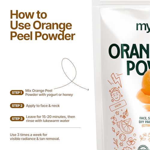 MYHERB 100% Pure Natural Organic Orange Peel Powder (Citrus Aurantium) || 227 Gm/0.5 Lbs || Ayurvedic Formula || Vitamic C || For Face, Skin Whitening & Hair Care || (Santra Chilka Powder) - Image 2