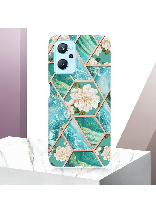 اس-توب جراب لهاتف OPPO Realme 9i /A36/A96 4G مطلي بالكهرباء بنمط زهرة رخامية جراب هاتف مقاوم للصدمات من مادة TPU - Image 2