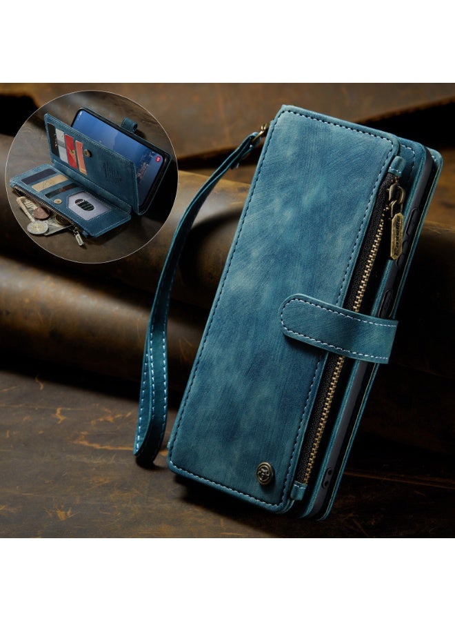 Wallet Case Compatibility with Samsung Galaxy S25 Ultra with Card Holder Kickstand Magnetic Zipper Pocket Lanyard Strap Wristlet,Leather Flip Case Wallet for Galaxy S25 Ultra 6.9 Inch - Image 5