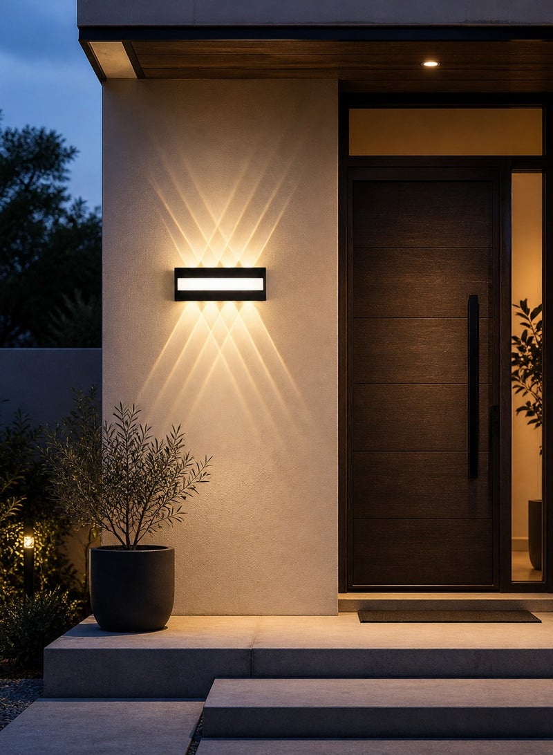الثريات مصباح حائط LED مودرن بإضاءة مزدوجة للأعلى والأسفل – كشاف جداري ديكور فاخر داخلي وخارجي مقاوم للعوامل الجوية – إنارة حائط عصرية للمداخل والفلل - Image 3
