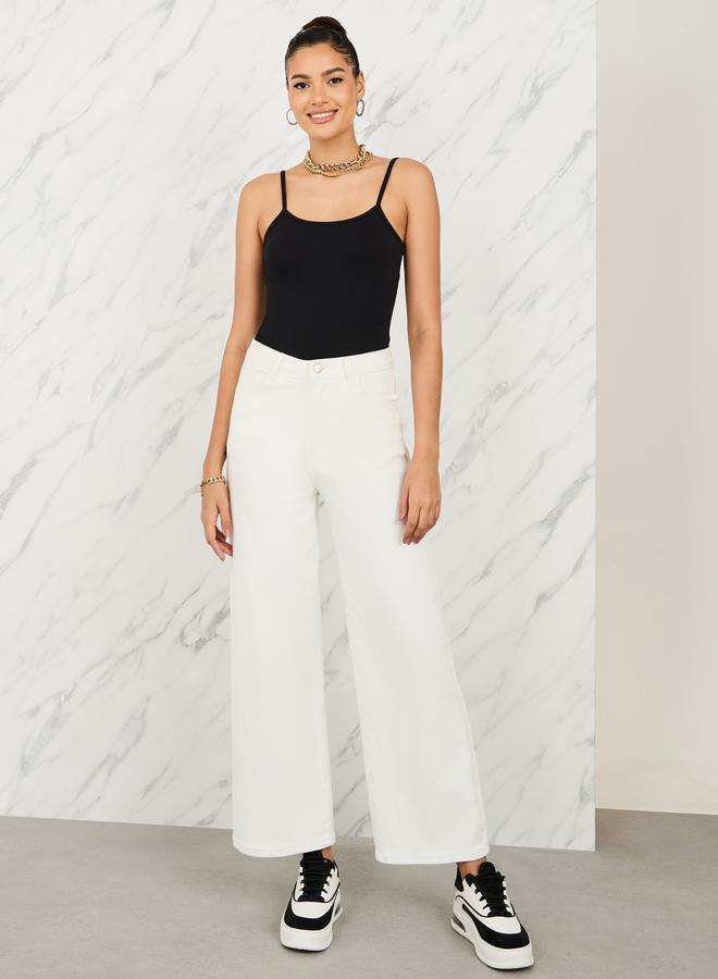 Styli Fitted Solid Scoop Neck Strappy Tank  - Image 2