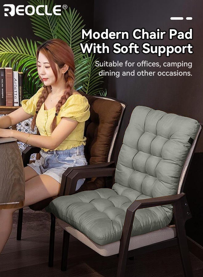 ريوكل وسادة مقعد خارجية قابلة للغسل ومتينة مع قماش بوليستر قابل للتنفس، وسادة كرسي عصرية مع دعم ناعم للاستخدام في المكتب أو التخييم أو تناول الطعام (17.72 بوصة * 33.46 بوصة) - Image 2