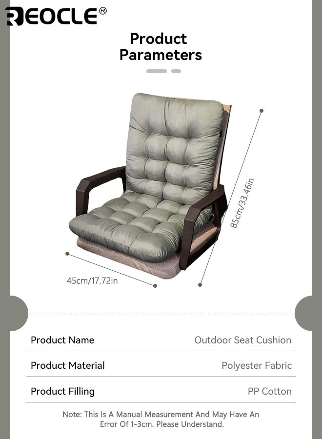 ريوكل وسادة مقعد خارجية قابلة للغسل ومتينة مع قماش بوليستر قابل للتنفس، وسادة كرسي عصرية مع دعم ناعم للاستخدام في المكتب أو التخييم أو تناول الطعام (17.72 بوصة * 33.46 بوصة) - Image 3