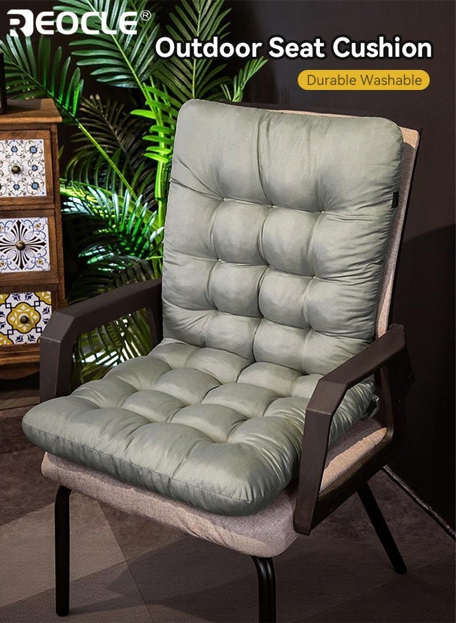 ريوكل وسادة مقعد خارجية قابلة للغسل ومتينة مع قماش بوليستر قابل للتنفس، وسادة كرسي عصرية مع دعم ناعم للاستخدام في المكتب أو التخييم أو تناول الطعام (17.72 بوصة * 33.46 بوصة) - Image 1