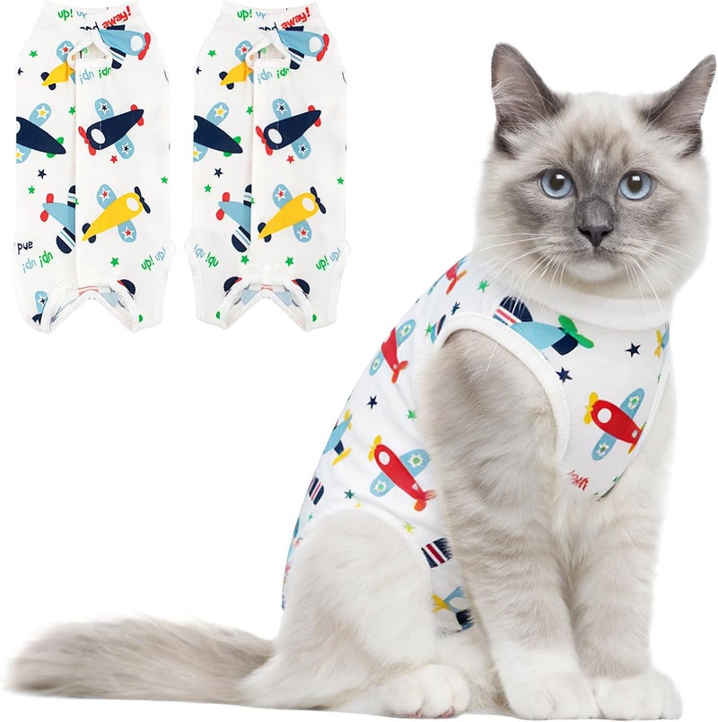Coppthinktu Cat Recovery Suit Female Cats Onesie for Cats, Breathable Cat Surgery Suit for Surgical Abdominal Wounds Skin Diseases, Cute Kitten Spay Recovery Suit E-Collar Alternative Anti Licking - Image 1