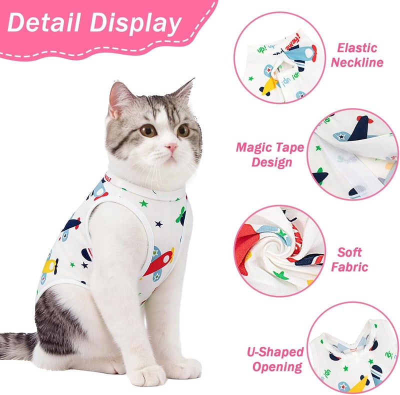 Coppthinktu Cat Recovery Suit Female Cats Onesie for Cats, Breathable Cat Surgery Suit for Surgical Abdominal Wounds Skin Diseases, Cute Kitten Spay Recovery Suit E-Collar Alternative Anti Licking - Image 3
