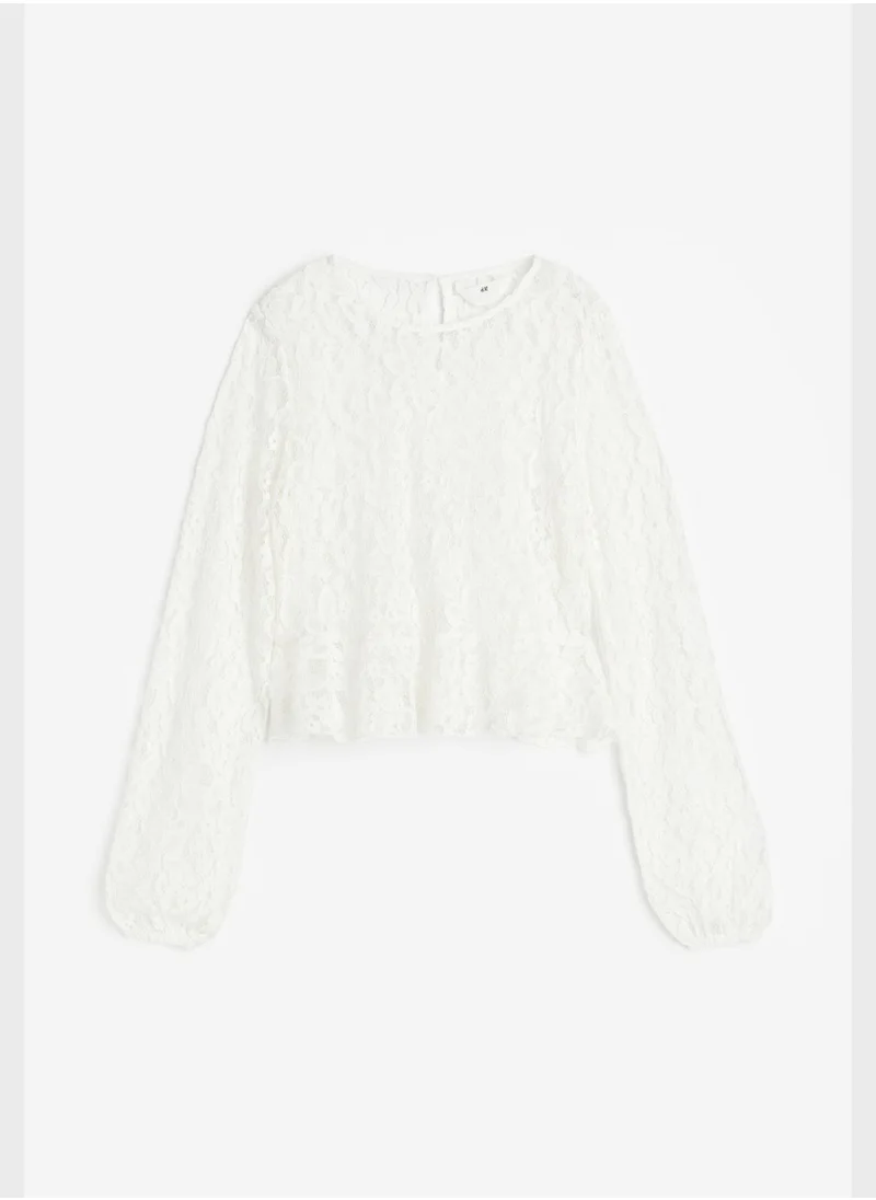 H&M Youth Lace Peplum Top