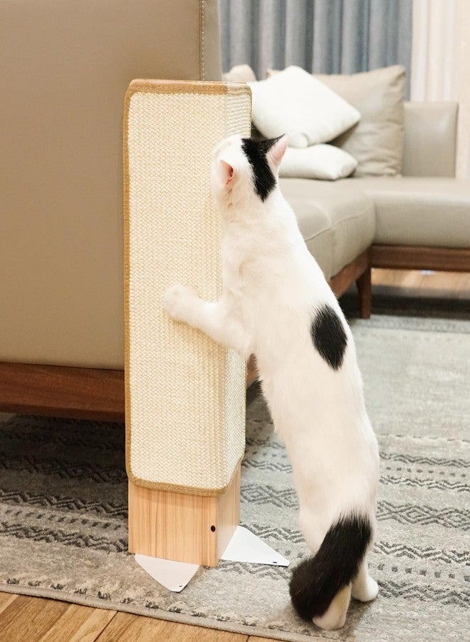 PETKARAY Couch Corner Cat Scratcher, 22" Corner Scratching Post Wall Scratcher, Sisal Furniture Protector for Sofa with Reversible Base, Small - Image 1