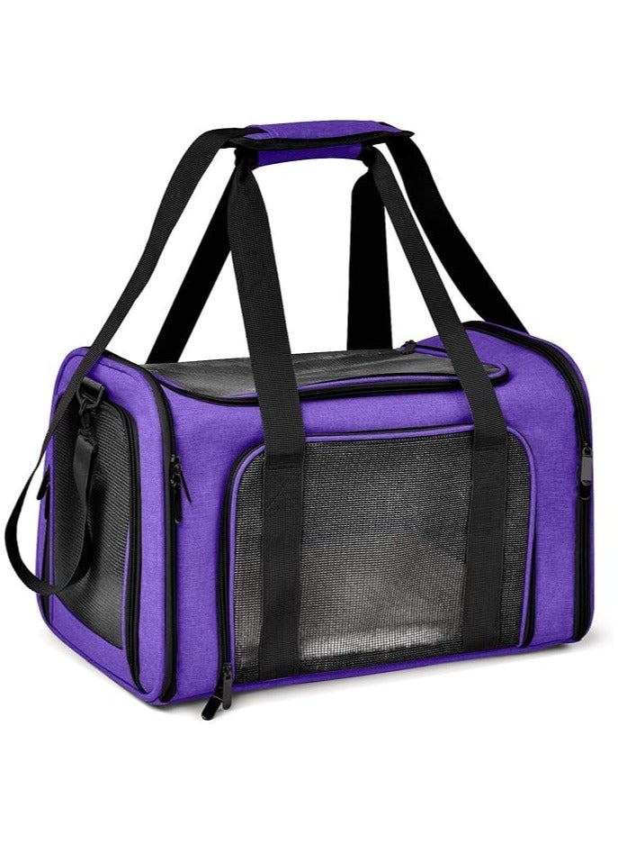 عام حقيبة نقل للقطط والكلاب من الأحجام الصغيرة والمتوسطة والجراء بوزن حتى 15 رطلا، مصنفة من قبل شركات الطيران لحقيبة نقل الكلاب الصغيرة ذات الجوانب الناعمة، قابلة للطي لنقل الجراء - Image 1