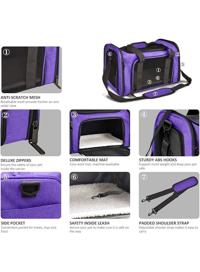 عام حقيبة نقل للقطط والكلاب من الأحجام الصغيرة والمتوسطة والجراء بوزن حتى 15 رطلا، مصنفة من قبل شركات الطيران لحقيبة نقل الكلاب الصغيرة ذات الجوانب الناعمة، قابلة للطي لنقل الجراء - Image 3