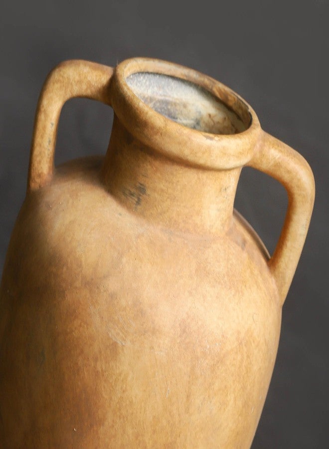 Lyeec Large Ceramic Vase with 2 Handles, 11.41 inch Terracotta Rustic Farmhouse Vase for Home Decor, Wide Mouth, Living Room Shelf Decor, Enterway, Wedding, Table Decoration - Image 4