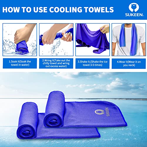 Sukeen Sukoon Cooling Towel - Bulk Chilly Ice Towel (40"x12"), Soft Microfiber for Yoga, Sport, Running, Gym, Camping & More Activities - Image 3