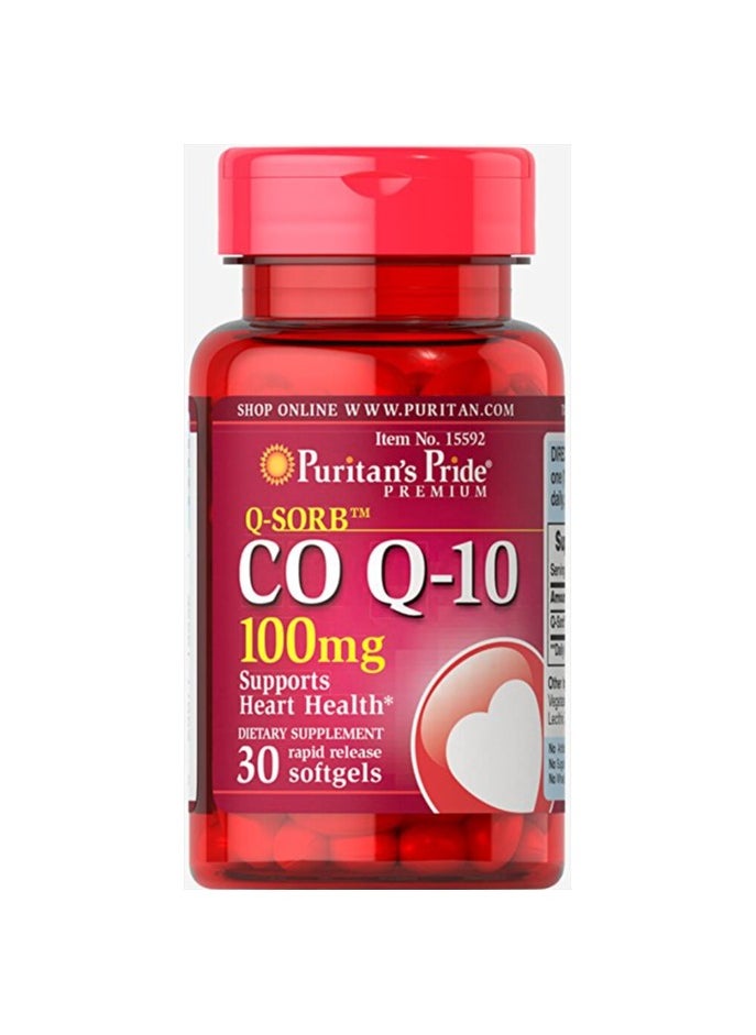 Puritan's Pride Puritan's Pride Q-Sorb Co Q-10 100 mg – 30 Rapid Release Softgels for Heart & Energy Support 