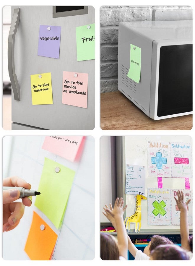 SMARTAKE 45 Pcs Refrigerator Magnets, 10x2.6mm Small Round Fridge Magnets, Multi-Use Premium Neodymium Office Magnets for Fridge, Whiteboard, Billboard in Home, Kitchen, Office and School (Silver) - Image 4