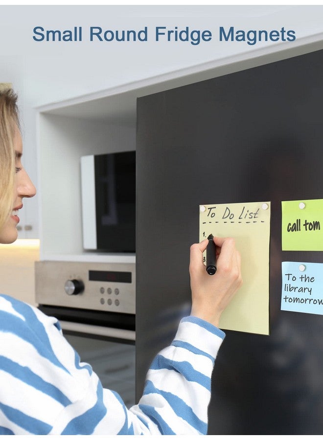 SMARTAKE 45 Pcs Refrigerator Magnets, 10x2.6mm Small Round Fridge Magnets, Multi-Use Premium Neodymium Office Magnets for Fridge, Whiteboard, Billboard in Home, Kitchen, Office and School (Silver) - Image 3