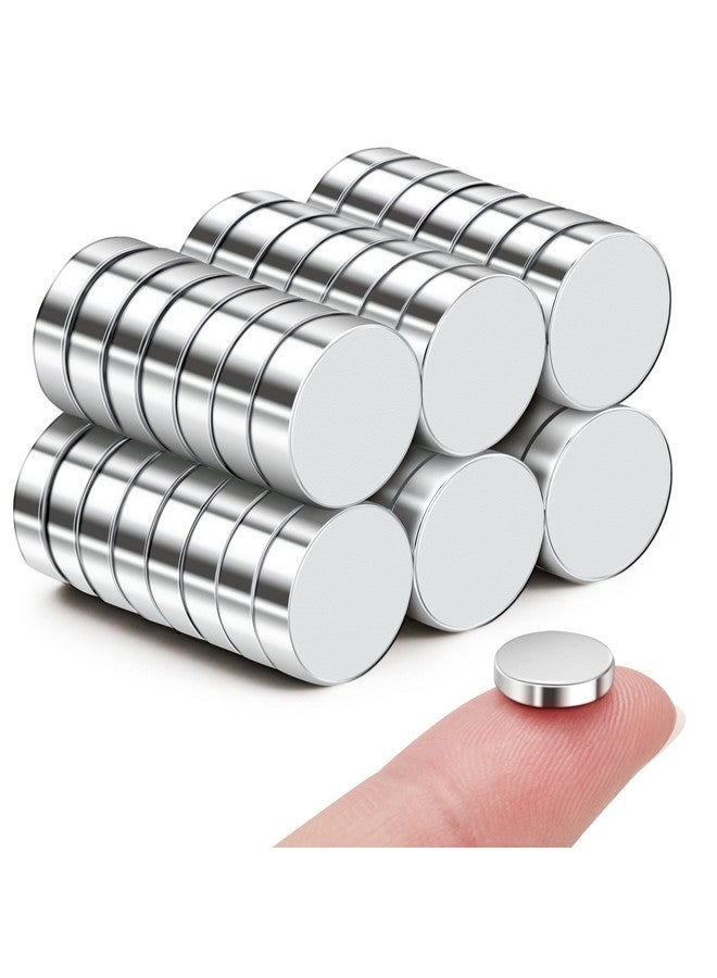 SMARTAKE 45 Pcs Refrigerator Magnets, 10x2.6mm Small Round Fridge Magnets, Multi-Use Premium Neodymium Office Magnets for Fridge, Whiteboard, Billboard in Home, Kitchen, Office and School (Silver) - Image 1