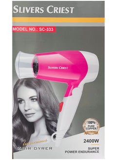 SILVER CREST Hair Dryer Super Power Endurance 2400W Dryer And Styler Professional White/Pink  - Image 5