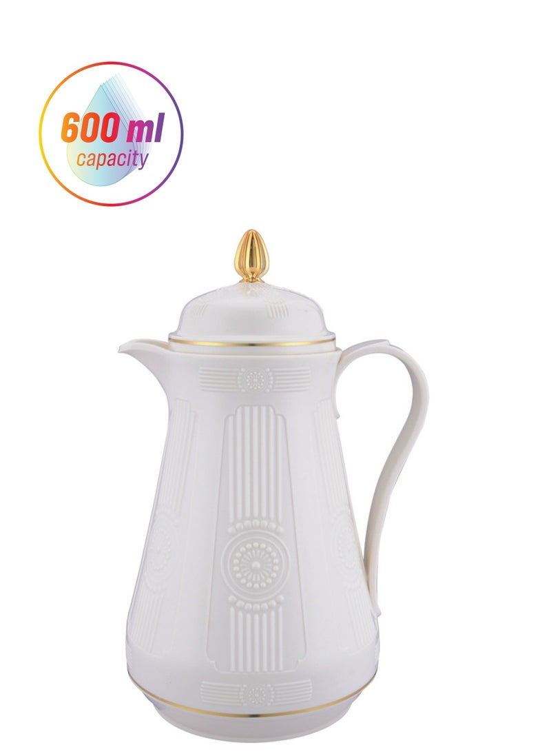 GAZELLA Plastic Coffee/Tea Flask 0.6 Liter Ivory/Gold