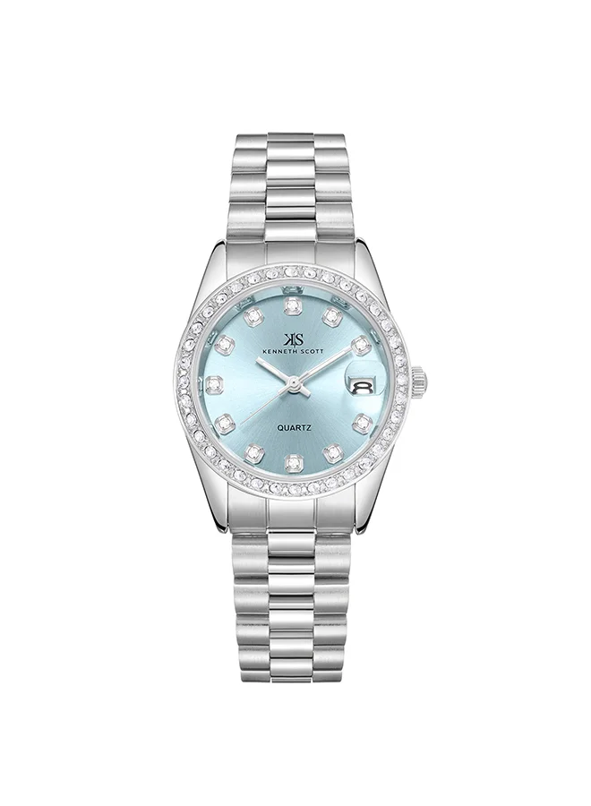 KENNETH SCOTT Women's Stainless Steel Analog Watch K23545-SBSL - 32 mm